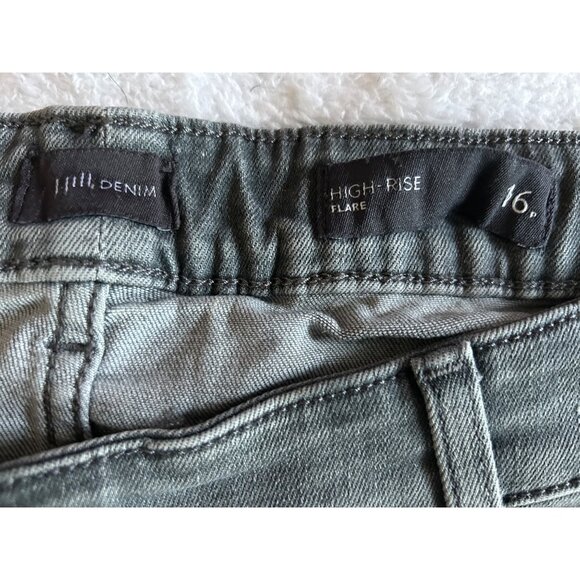 J Jill Jeans Womens 16 Petite Gray Denim High Rise Flare Stretch Medium Wash - Picture 10 of 13